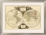Mappemonde, c.1752 Framed Giclee Print by Robert De Vaugondy