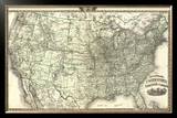 New Railroad Map of the United States and Dominion of Canada, c.1876 Framed Giclee Print by Warner & Beers 