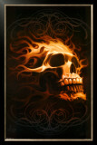 Flaming Skull Posters by Tom Wood