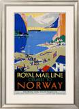 Royal Mail Cruises, Norway Framed Giclee Print by Daphne Padden