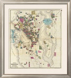 City of Seattle and Environs, c.1890 Framed Giclee Print by O. P. Anderson