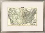 New Railroad Map of the United States and Dominion of Canada, c.1876 Framed Giclee Print by Warner & Beers 