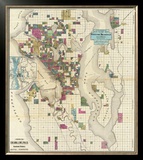 City of Seattle and Environs, c.1890 Framed Giclee Print by O. P. Anderson