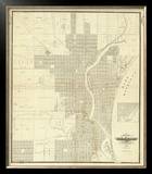Map of Milwaukee, c.1856 Framed Giclee Print by I. A. Lapham