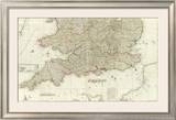 England and Wales (Southern section), c.1790 Framed Giclee Print by John Rocque