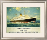 Three New Ships Framed Giclee Print by L A Wilcox