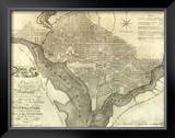 Plan of the City of Washington, c.1795 Framed Giclee Print by John Reid