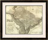 Plan of the City of Washington, c.1795 Framed Giclee Print by John Reid