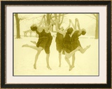 Snow Women Modern Dance Framed Giclee Print