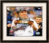 Peyton Manning with the 2009 AFC Championship Trophy Framed Photographic Print
