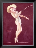 Pin-Up Girl: Goin Fishin Framed Giclee Print by Earl Moran