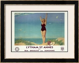 Lytham St. Annes for Sea Breezes and Sunshine Framed Giclee Print by W. Smithson Broadhead