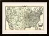 New Railroad Map of the United States and Dominion of Canada, c.1876 Framed Giclee Print by Warner & Beers 