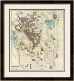 City of Seattle and Environs, c.1890 Framed Giclee Print by O. P. Anderson