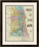 Guide Map of Chicago, c.1869 Framed Giclee Print by Rufus Blanchard
