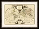 Mappemonde, c.1752 Framed Giclee Print by Robert De Vaugondy