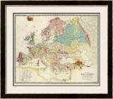 Geological Map of Europe, c.1856 Framed Giclee Print by Sir Roderick Impey Murchison