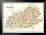 Map of Kentucky and Tennessee, c.1839 Framed Giclee Print by David H. Burr