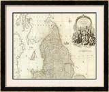 England and Wales (Northern section), c.1790 Framed Giclee Print by John Rocque
