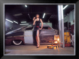 Pin-Up Girl: 1951 Chopped Mercury Framed Giclee Print by David Perry