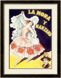 La Mora Spanish Flamenco Dancer Impressão giclée emoldurada