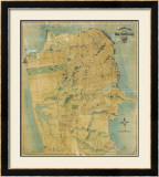 The Chevalier Map of San Francisco, c.1911 Framed Giclee Print by August Chevalier