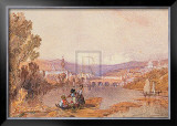 Figures Beside the Arno Near Florence Art by A. Vickers