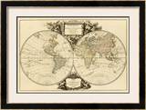 Mappemonde, c.1752 Framed Giclee Print by Robert De Vaugondy