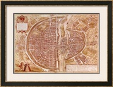 Map of Paris 1585 Poster by Georges Braun