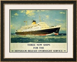 Three New Ships Framed Giclee Print by L A Wilcox
