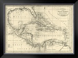 Chart of the West Indies, c.1795 Framed Giclee Print by Mathew Carey