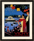 Vichy Comite des Fetes Framed Giclee Print by Roger Broders