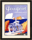 Peugeot Motorcycle Framed Giclee Print by G. Favre
