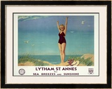 Lytham St. Annes for Sea Breezes and Sunshine Framed Giclee Print by W. Smithson Broadhead