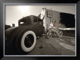 Hot Rod Pin-Up Girl Framed Giclee Print by David Perry