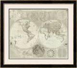 Composite: World or Terraqueous Globe, c.1787 Framed Giclee Print by Samuel Dunn