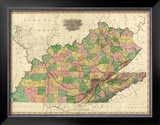 Kentucky, Tennessee and Part of Illinois, c.1823 Framed Giclee Print by Henry S. Tanner