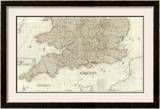 England and Wales (Southern section), c.1790 Framed Giclee Print by John Rocque