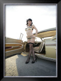 50's Pin-Up Girl Framed Giclee Print by David Perry