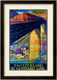 Switzerland, St. Gothard Line Framed Giclee Print by Dan Buzzi