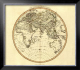 Eastern Hemisphere, c.1801 Framed Giclee Print by John Cary