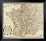 New Map of the Kingdom of France, c.1790 Framed Giclee Print by Thomas Kitchin