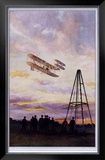 Wilbur Wright Aviation Biplane Framed Giclee Print by A Serougart