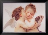 The First Kiss, c.1873 (detail) Prints by William Adolphe Bouguereau