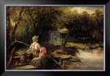 Young Anglers Print by Charles James Lewis