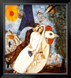 Les Fiancees de la Tour Eiffel Posters by Marc Chagall