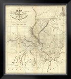 Map of the States of Illinois & Missouri, c.1823 Framed Giclee Print by Lewis C. Beck
