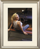 Hot Rod Pin-Up Girl Framed Giclee Print by David Perry