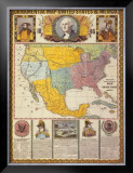 Ornamental Map of the United States and Mexico Prints by Humphrey Phelps