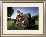 Hot Rod Pin-Up Girl Framed Giclee Print by David Perry